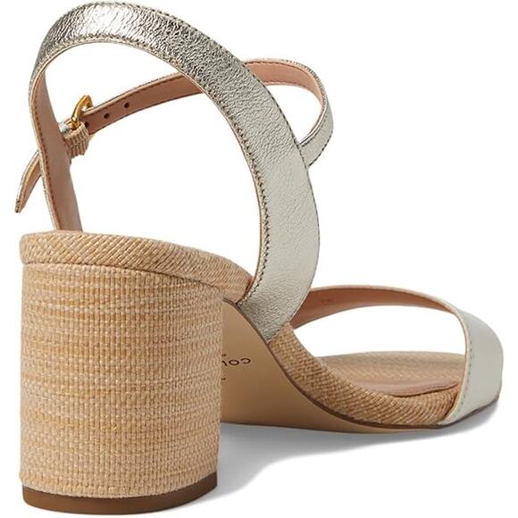NWT Cole Haan Women's Josie Block Heeled Sandal, Ivory/Soft Gold-Size 11 - Picture 5 of 6